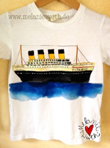 Titanic Shirt, Titanic Kissenbezug, Titanic für Kinder, Titanic gemalt, Titanic für Jungs