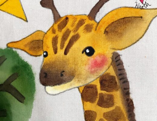 Kuschelkissen für Kinder, Illustration für Kinder, Giraffe Geschenk, Giraffenbaby, Giraffe, Geschenk zur Geburt mit Giraffe, Vorname Emilian