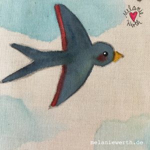 Schwalbenflug, Schwalben, Schwalbe, swallow, Illustration Vogel, birdillustration, Watercolor for children