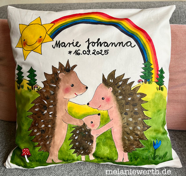 Igelfamilie, Kuschelkissen zur Geburt