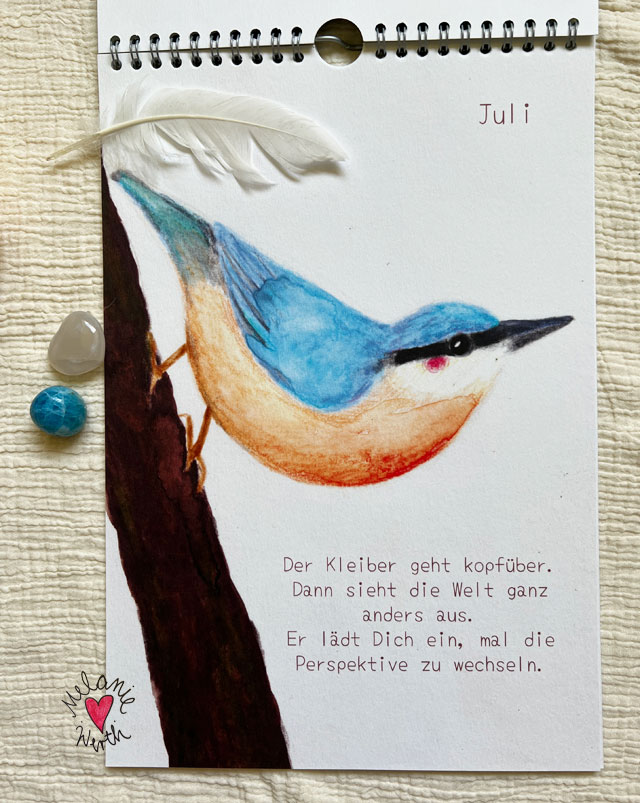 Seelenvogel Kleiber, Achtsamkeitskalender mit Seelenvögeln