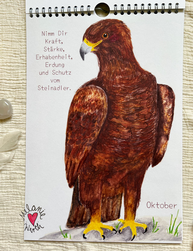 Seelenvogel Steinadler, Achtsamkeitskalender mit Seelenvögeln