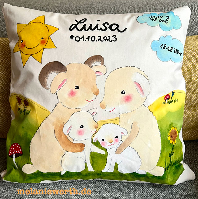 Geburtsgeschenk, Kuschelkissen Baby, liebevolles Geschenk zur Geburt