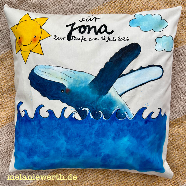 Buckelwal, Kissen zur Taufe, Jona und der Wal