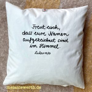 liebevoller Taufspruch, "freut euch, dass eure Namen aufgezeichnet sind im Himmel"