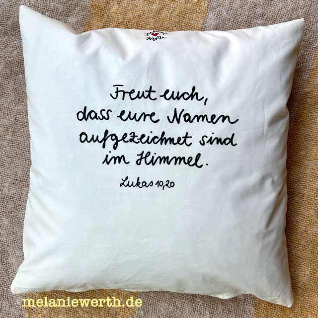 liebevoller Taufspruch, "freut euch, dass eure Namen aufgezeichnet sind im Himmel"