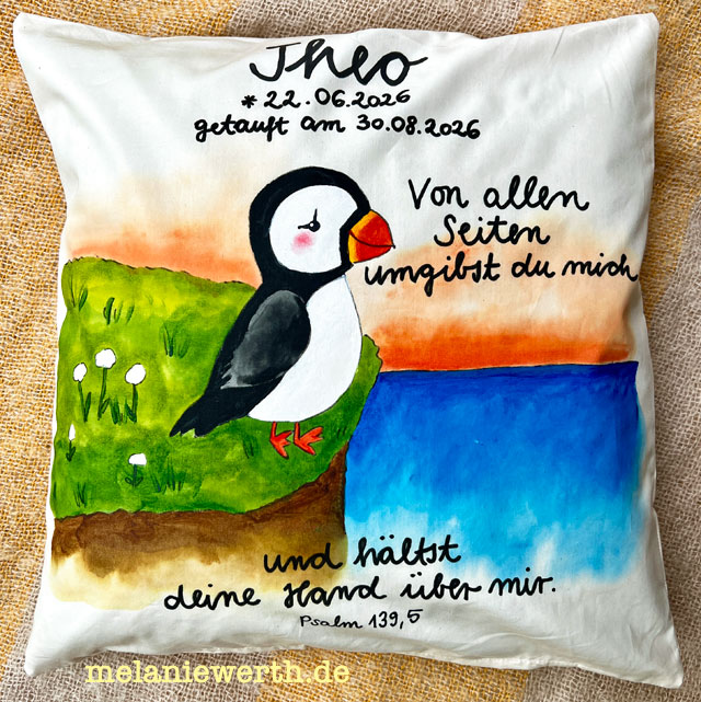 von allen Seiten umgibst du mich und hältst deine Hand über mir, individuelles Taufgeschenk