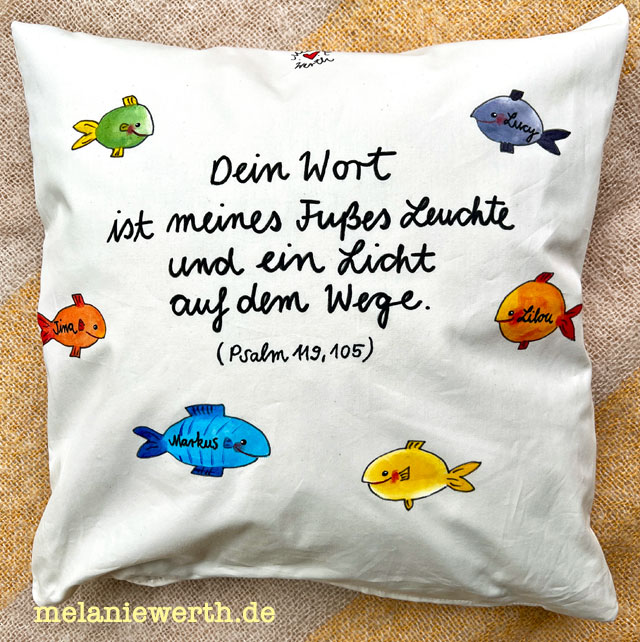 Taufspruch "dein Wort ist meines Fußes Leuchte und ein Licht auf dem Wege", Geschenk zur Taufe
