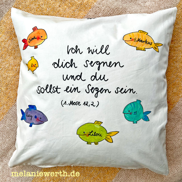 ich will dich segnen und du sollst ein Segen sein, individuelles Taufgeschenk, handgemalt