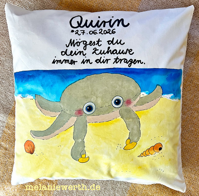 liebevolles Geschenk zur Geburt, Kleiner Krebs, Kuschelkissen 