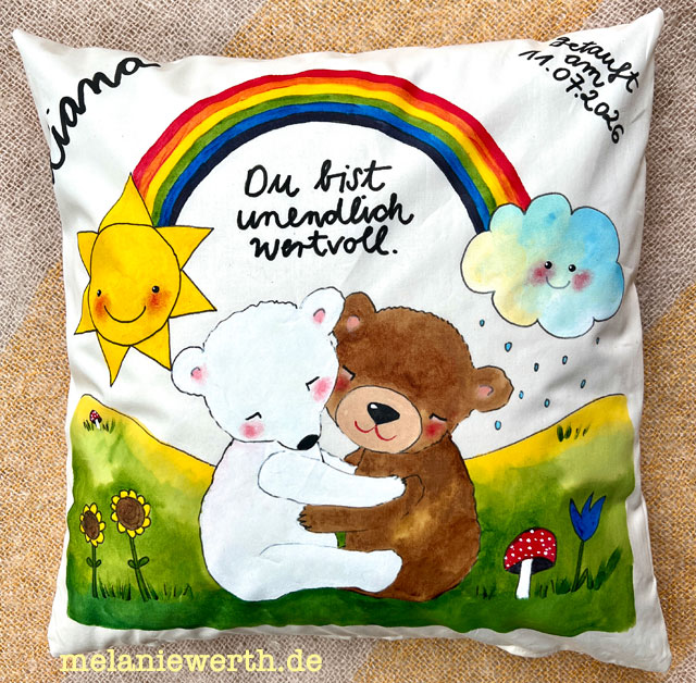 liebevolles Geschenk zur Taufe, liebevoller Taufspruch, handgemalt